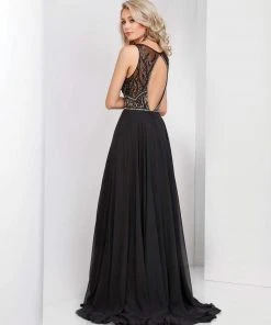 Clarisse - 4944 Beaded Bateau Pleated Gown 5 Clarisse - 4944 Beaded Bateau Pleated Gown