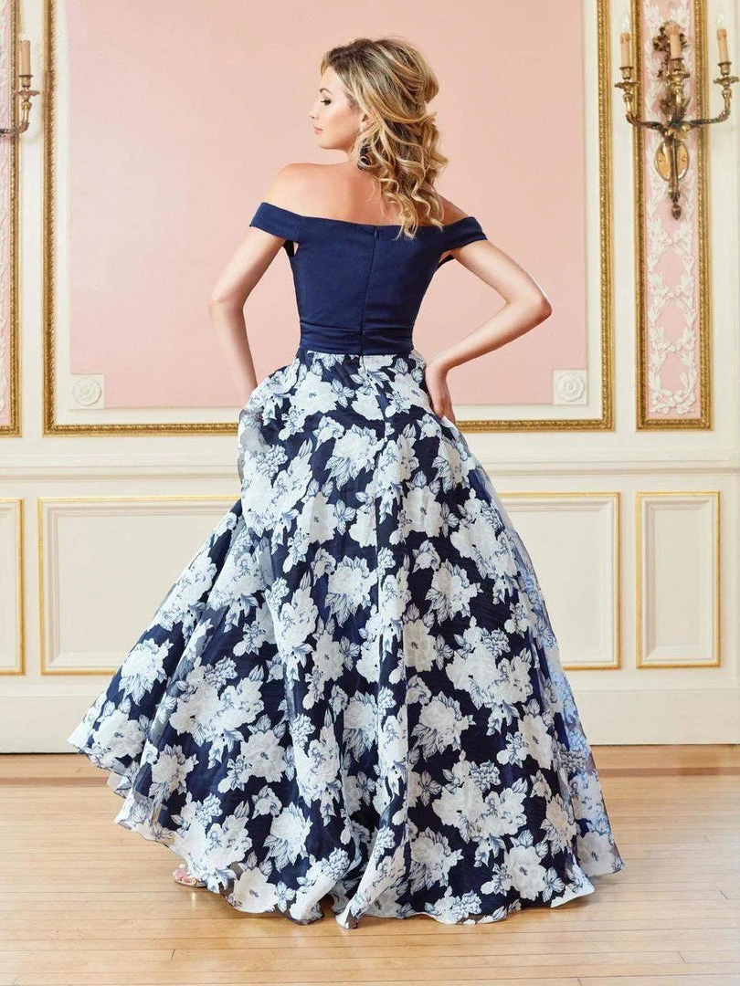 Clarisse - 4966 Off-Shoulder Plunging Floral Gown 4 Clarisse - 4966 Off-Shoulder Plunging Floral Gown