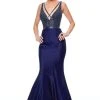 Clarisse - 5027 Beaded Plunging V-neck Mermaid Dress Formal Gowns