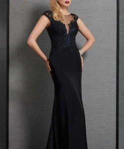 Formal Gowns Clarisse - 6324 Embellished Illusion Bateau Dress