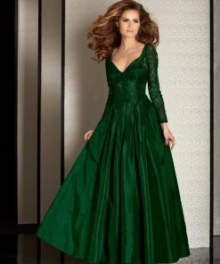 Clarisse - M6205 Long Sleeve Illusion Lace Gown