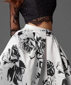 Formal Gowns Clarisse Prom - 3579 Long Sleeve Lace And Floral Evening Gown