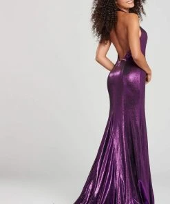 Colette For Mon Cheri - CL12005 Halter Trumpet Dress With Slit Formal Gowns 7 Colette For Mon Cheri - CL12005 Halter Trumpet Dress With Slit Formal Gowns