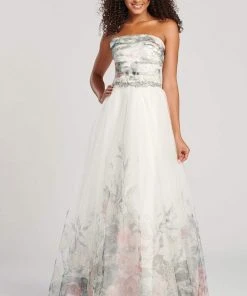 Colette For Mon Cheri - CL12070 Strapless Printed Tulle A-Line Gown 12 Colette For Mon Cheri - CL12070 Strapless Printed Tulle A-Line Gown