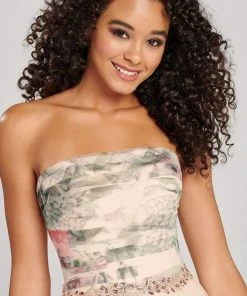 Colette For Mon Cheri - CL12070 Strapless Printed Tulle A-Line Gown 10 Colette For Mon Cheri - CL12070 Strapless Printed Tulle A-Line Gown