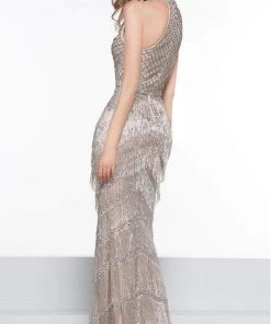 Colors Dress Formal Gowns Colors Couture - J074 Beaded Halter Fringe Sheath Dress 5 Colors Dress Formal Gowns Colors Couture - J074 Beaded Halter Fringe Sheath Dress