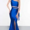 Colors Dress - Asymmetrical Exposed Midriff High Slit Gown 2137 - 2 Pc Royal In Size 2 And 4 Available