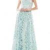 Formal Gowns Colors Dress - Asymmetrical Lace A-Line Gown 2657 - 1 Pc Sea Green In Size 4 Available