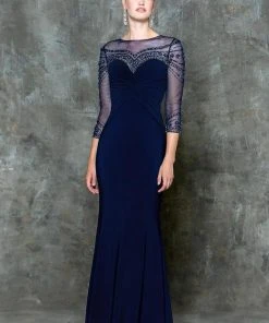 Colors Dress - Intricate Ruched Illusion Evening Dress G725 Formal Gowns
