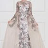 Formal Gowns Colors Dress - Lace Sheath Long Sleeve Gown With Overskirt 1830SL 2 Formal Gowns Colors Dress - Lace Sheath Long Sleeve Gown With Overskirt 1830SL