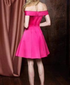 Cocktail Dresses Colors Dress - Short Off-Shoulder A-line Dress 1738 - 1 Pc Black In Size 8 Available