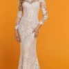Da Vinci - Sheer Long Sleeve Lace Bridal Dress 50516 - 1 Pc Ivory/Nude In Size 12 Available Formal Gowns 2 Da Vinci - Sheer Long Sleeve Lace Bridal Dress 50516 - 1 Pc Ivory/Nude In Size 12 Available Formal Gowns