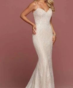 Da Vinci Bridal Formal Gowns Da Vinci - Spaghetti Strap Beaded Bridal Gown 50480 - 1 Pc Ivory/Ivory In Size 8 Available 8 Da Vinci Bridal Formal Gowns Da Vinci - Spaghetti Strap Beaded Bridal Gown 50480 - 1 Pc Ivory/Ivory In Size 8 Available