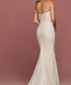 Da Vinci Bridal Formal Gowns Da Vinci - Spaghetti Strap Beaded Bridal Gown 50480 - 1 Pc Ivory/Ivory In Size 8 Available 7 Da Vinci Bridal Formal Gowns Da Vinci - Spaghetti Strap Beaded Bridal Gown 50480 - 1 Pc Ivory/Ivory In Size 8 Available