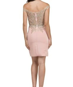 Dancing Queen - 2001 Lace Off Shoulder Sheath Cocktail Dress