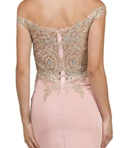 Dancing Queen - 2001 Lace Off Shoulder Sheath Cocktail Dress