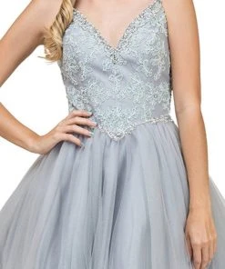 Cocktail Dresses Dancing Queen - 2004 Beaded Floral Lace Tulle Cocktail Dress