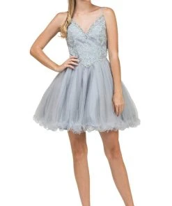 Cocktail Dresses Dancing Queen - 2004 Beaded Floral Lace Tulle Cocktail Dress