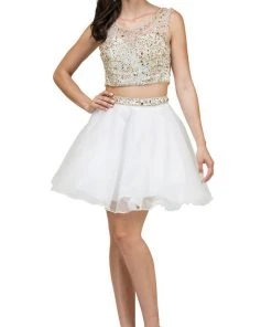 Dancing Queen - 2007 Two Piece Jeweled A-line Cocktail Dress