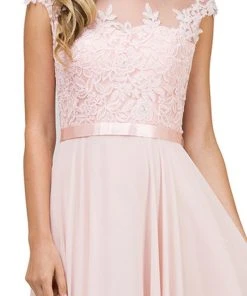 Dancing Queen - 2121 Sheer Floral A Line Evening Gown 12 Dancing Queen - 2121 Sheer Floral A Line Evening Gown