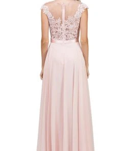 Dancing Queen - 2121 Sheer Floral A Line Evening Gown 11 Dancing Queen - 2121 Sheer Floral A Line Evening Gown