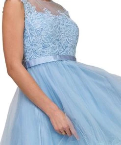 Dancing Queen - 2153 Illusion Jewel Floral A Line Cocktail Dress Cocktail Dresses 13 Dancing Queen - 2153 Illusion Jewel Floral A Line Cocktail Dress Cocktail Dresses