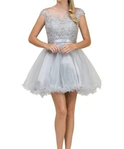 Dancing Queen - 2153 Illusion Jewel Floral A Line Cocktail Dress Cocktail Dresses 17 Dancing Queen - 2153 Illusion Jewel Floral A Line Cocktail Dress Cocktail Dresses