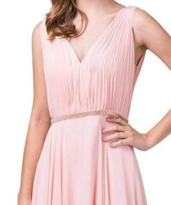 Dancing Queen - 2588 Ruched Bodice A-Line Gown With Rhinestone Belt Formal Gowns 11 Dancing Queen - 2588 Ruched Bodice A-Line Gown With Rhinestone Belt Formal Gowns