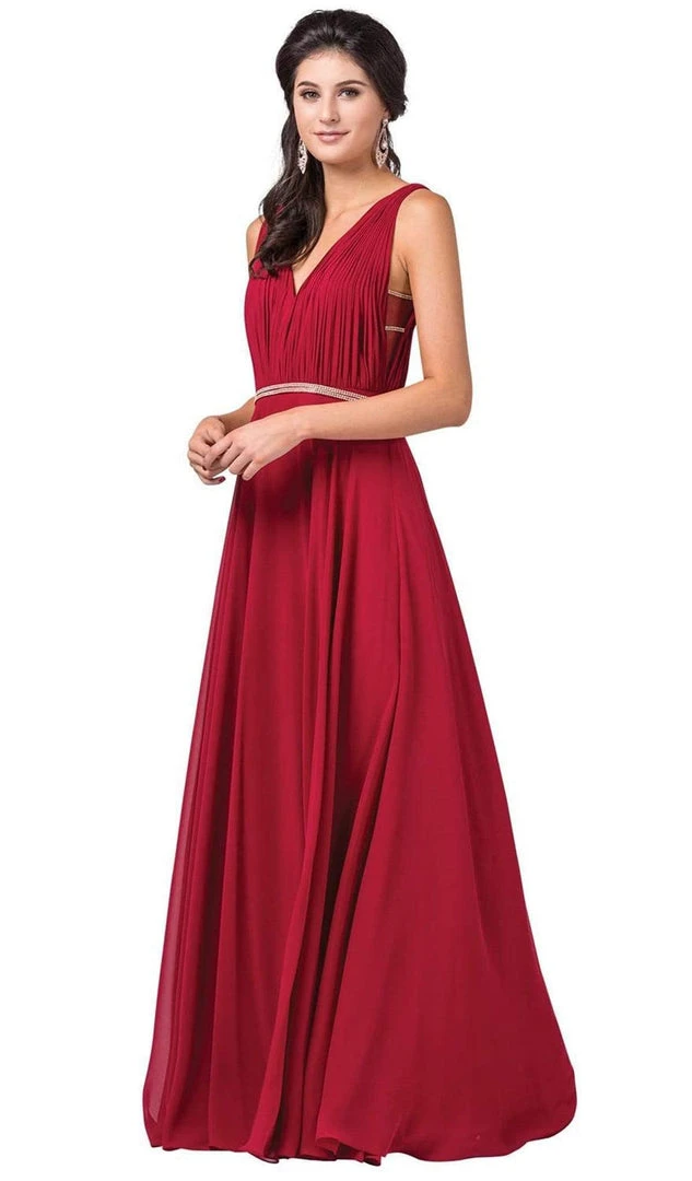 Dancing Queen - 2588 Ruched Bodice A-Line Gown With Rhinestone Belt Formal Gowns 7 Dancing Queen - 2588 Ruched Bodice A-Line Gown With Rhinestone Belt Formal Gowns