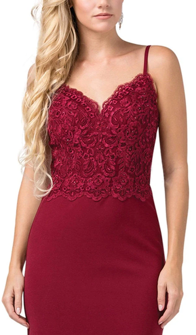 Dancing Queen - 2620 Lace V-neck Trumpet Dress Formal Gowns 4 Dancing Queen - 2620 Lace V-neck Trumpet Dress Formal Gowns