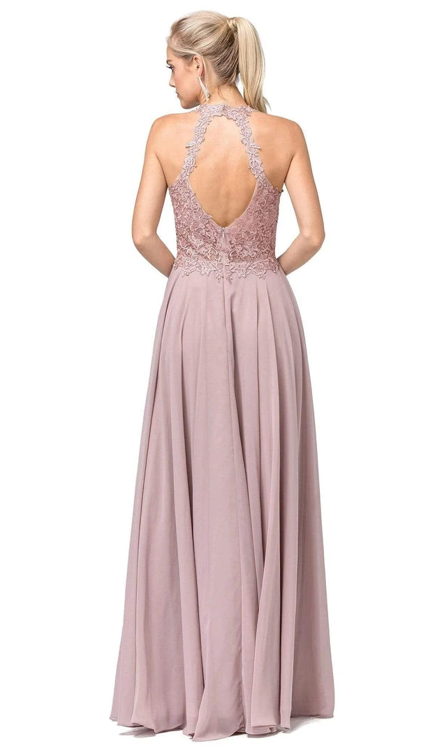 Dancing Queen - 2621 Embroidered Deep V-neck A-line Gown Formal Gowns 5 Dancing Queen - 2621 Embroidered Deep V-neck A-line Gown Formal Gowns