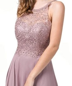 Formal Gowns Dancing Queen - 2678 Beaded Halter A-Line Prom Dress