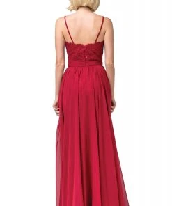 Dancing Queen - 2789 Beaded Lace Embroidery Square Neck A-Line Gown