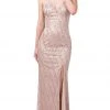 Formal Gowns Dancing Queen - 2817 Embellished Plunging V-neck Sheath Dress