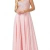Dancing Queen - 2818 Beaded Lace Bodice Lace-Up Back Chiffon Gown