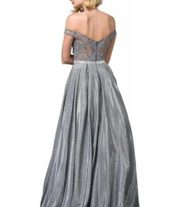 Dancing Queen - 2820 Beaded Off-Shoulder Pleated Ballgown Formal Gowns