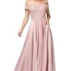 Dancing Queen - 2837 Embroidered Off-Shoulder Long A-line Dress Formal Gowns
