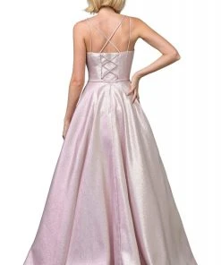 Dancing Queen - 2859 Sleeveless Deep V-neck Ballgown