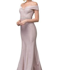 Dancing Queen - 2871 Plunging Off-Shoulder Trumpet Dress Formal Gowns