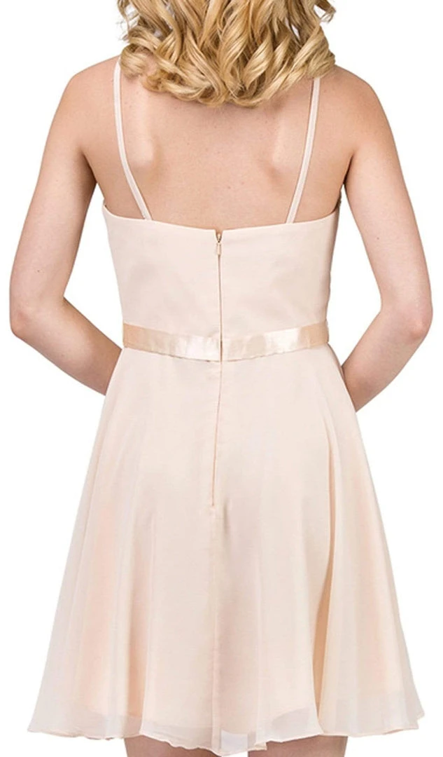 Dancing Queen - 3013 Halter Style Sleeveless Chiffon Cocktail Dress 6 Dancing Queen - 3013 Halter Style Sleeveless Chiffon Cocktail Dress