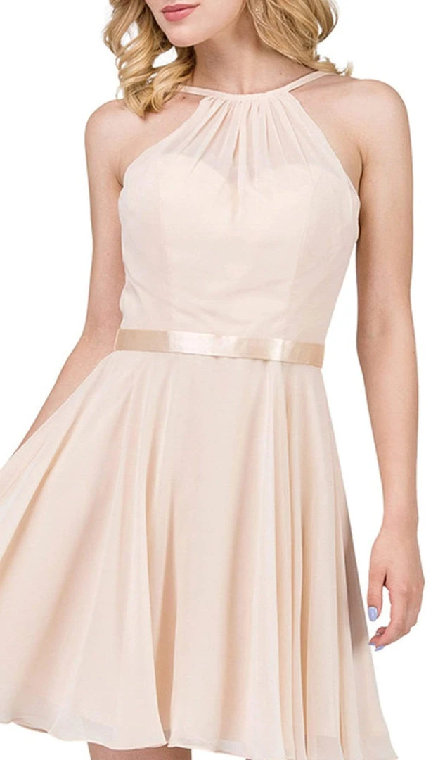 Dancing Queen - 3013 Halter Style Sleeveless Chiffon Cocktail Dress 4 Dancing Queen - 3013 Halter Style Sleeveless Chiffon Cocktail Dress