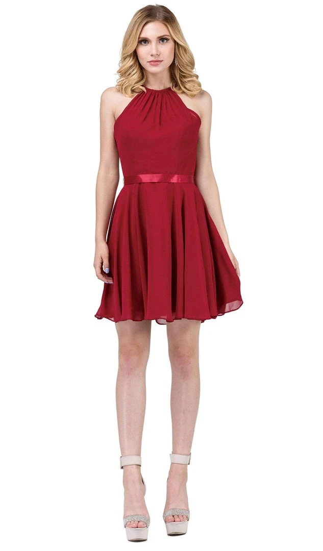 Dancing Queen - 3013 Halter Style Sleeveless Chiffon Cocktail Dress 9 Dancing Queen - 3013 Halter Style Sleeveless Chiffon Cocktail Dress
