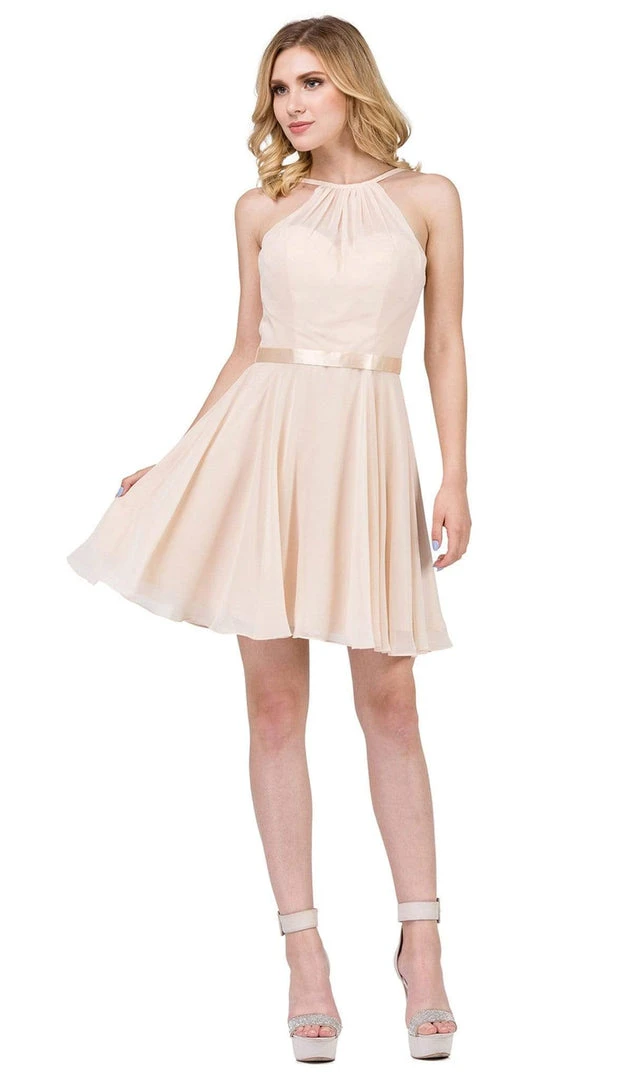 Dancing Queen - 3013 Halter Style Sleeveless Chiffon Cocktail Dress 3 Dancing Queen - 3013 Halter Style Sleeveless Chiffon Cocktail Dress