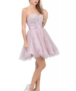 Dancing Queen - 3014 Strapless Embellished Sweetheart Homecoming Dress 14 Dancing Queen - 3014 Strapless Embellished Sweetheart Homecoming Dress