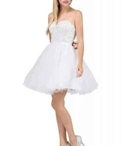 Dancing Queen - 3014 Strapless Embellished Sweetheart Homecoming Dress 16 Dancing Queen - 3014 Strapless Embellished Sweetheart Homecoming Dress