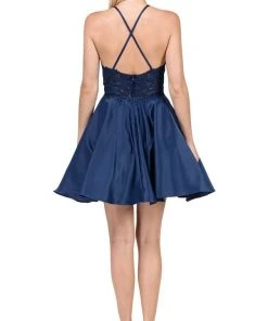 Dancing Queen - 3028 Halter A-Line Homecoming Cocktail Dress Cocktail Dresses