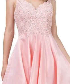 Dancing Queen - 3036 Sleeveless Beaded Lace V-neck Homecoming Dress Cocktail Dresses 13 Dancing Queen - 3036 Sleeveless Beaded Lace V-neck Homecoming Dress Cocktail Dresses