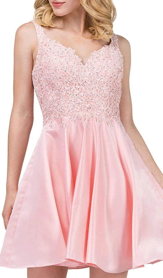 Dancing Queen - 3036 Sleeveless Beaded Lace V-neck Homecoming Dress Cocktail Dresses 4 Dancing Queen - 3036 Sleeveless Beaded Lace V-neck Homecoming Dress Cocktail Dresses