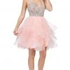 Dancing Queen - 3050 Bejeweled V-neck Tiered A-line Homecoming Dress 2 Dancing Queen - 3050 Bejeweled V-neck Tiered A-line Homecoming Dress