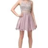 Dancing Queen - 3052 Embellished Halter A-line Cocktail Dress